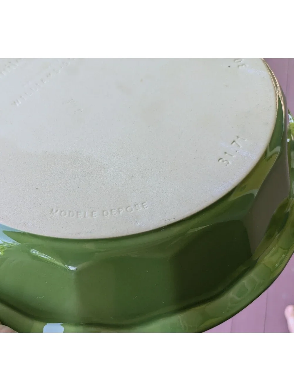 Green Ruffled Ceramic Pie Dish 10.25”, Emile Henry, William-Sonoma, France